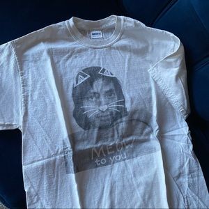 Meow cat face friend joke shirt